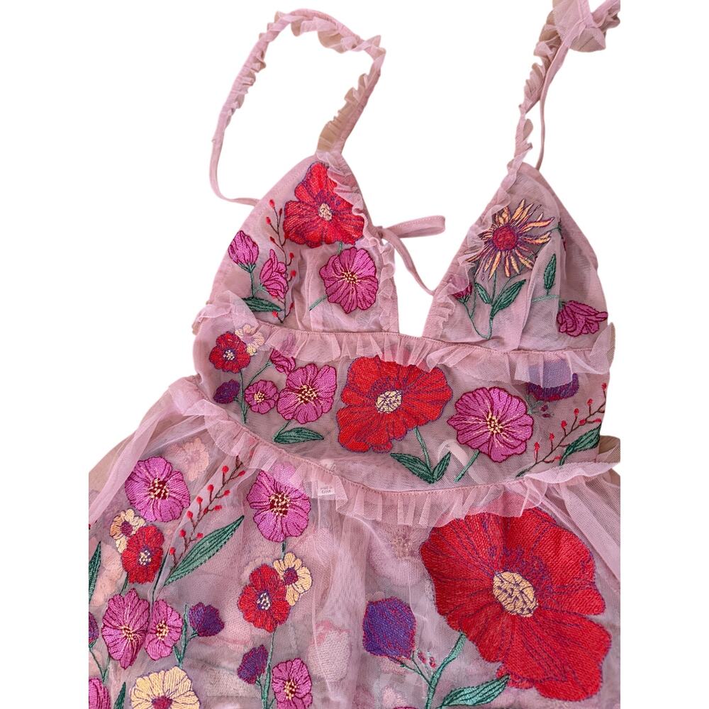 For Love & Lemons Pink Kaylee Maxi Halter Dress Small - Picture 6 of 9